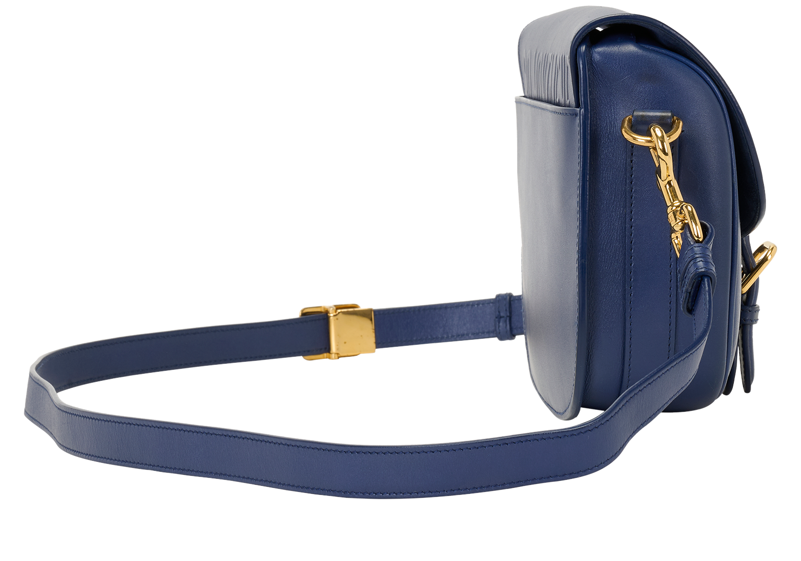 Medium Bobby Bag, &pound;895, Handbags, Blue, Leather, Side view